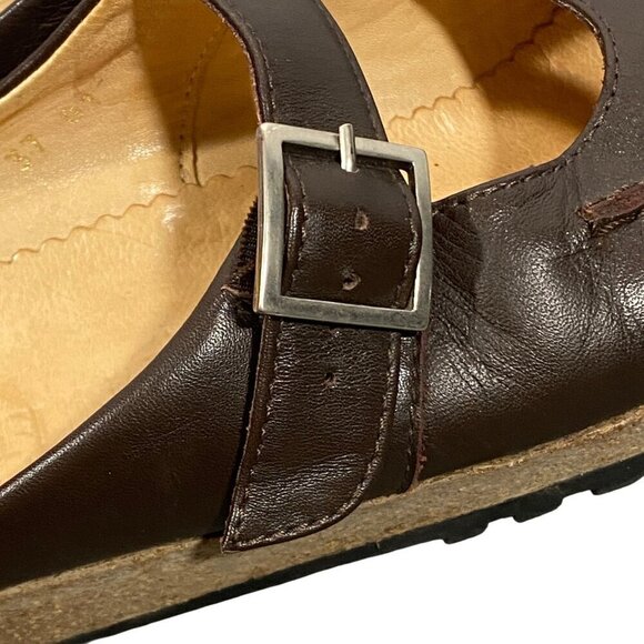 Haflinger mary Jane slip on clog shoes brown leather women’s 37 minimalist - Picture 7 of 14